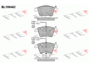FTE BL1994A2 stabdžių trinkelių rinkinys, diskinis stabdys 
 Techninės priežiūros dalys -> Papildomas remontas
7L6 698 151 B