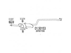 MTS 01.50153 vidurinis duslintuvas 
 Išmetimo sistema -> Duslintuvas
2870017300
