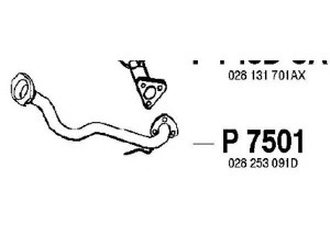 FENNO P7501 išleidimo kolektorius 
 Išmetimo sistema -> Išmetimo vamzdžiai
028253091D, 028253091F, 074253091AL