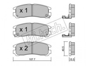 fri.tech. 413.0 stabdžių trinkelių rinkinys, diskinis stabdys 
 Techninės priežiūros dalys -> Papildomas remontas
MB407659, MB534653, MB857336, MB858380