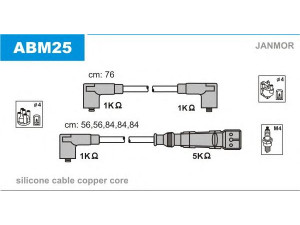 JANMOR ABM25 uždegimo laido komplektas 
 Kibirkšties / kaitinamasis uždegimas -> Uždegimo laidai/jungtys