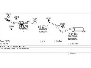 MTS C320134024985 išmetimo sistema 
 Išmetimo sistema -> Išmetimo sistema, visa