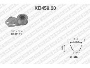 SNR KD459.20 paskirstymo diržo komplektas 
 Techninės priežiūros dalys -> Papildomas remontas
ERC8861