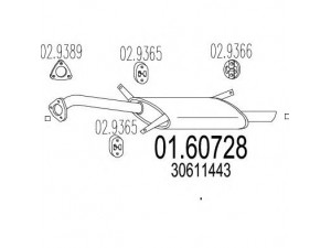 MTS 01.60728 galinis duslintuvas 
 Išmetimo sistema -> Duslintuvas
30611443