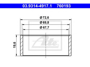 ATE 03.9314-4917.1 mont. žiedas, aps. dangtis, (stabdžių apkabos stūmoklis)