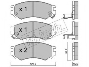 fri.tech. 504.0 stabdžių trinkelių rinkinys, diskinis stabdys 
 Techninės priežiūros dalys -> Papildomas remontas
41060-0N685, 41060-54C88, 41060-86R85