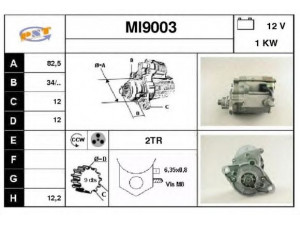 SNRA MI9003 starteris 
 Elektros įranga -> Starterio sistema -> Starteris
M1T70181, 23300AA010, 23300AA040