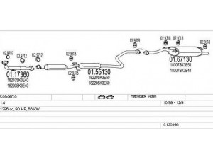 MTS C120146008679 išmetimo sistema 
 Išmetimo sistema -> Išmetimo sistema, visa