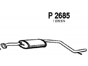 FENNO P2685 vidurinis duslintuvas 
 Išmetimo sistema -> Duslintuvas
1074180, 1079574, 1107897