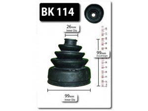 SHAFTEC BK114 gofruotoji membrana, kardaninis velenas 
 Ratų pavara -> Gofruotoji membrana