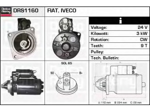 DELCO REMY DRS1160 starteris 
 Elektros įranga -> Starterio sistema -> Starteris
110517, 42498142, 42498230, 4691200