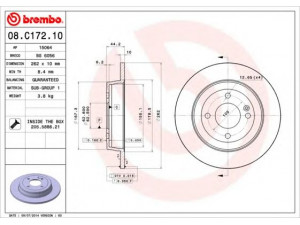 BREMBO 08.C172.10 stabdžių diskas 
 Dviratė transporto priemonės -> Stabdžių sistema -> Stabdžių diskai / priedai
584110U300, 584110U300