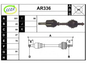 SERA AR336 kardaninis velenas 
 Ratų pavara -> Kardaninis velenas
46308089, 46308090