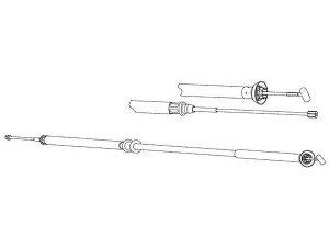 KAWE FA02225 trosas, stovėjimo stabdys 
 Stabdžių sistema -> Valdymo svirtys/trosai
46752977