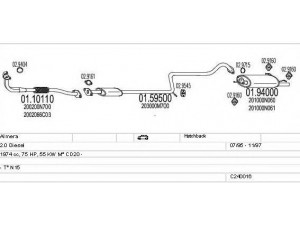 MTS C240016004482 išmetimo sistema 
 Išmetimo sistema -> Išmetimo sistema, visa