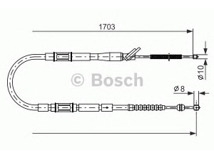 BOSCH 1 987 477 796 trosas, stovėjimo stabdys 
 Stabdžių sistema -> Valdymo svirtys/trosai