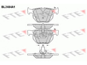 FTE BL2484A1 stabdžių trinkelių rinkinys, diskinis stabdys 
 Techninės priežiūros dalys -> Papildomas remontas
34 21 6 776 937