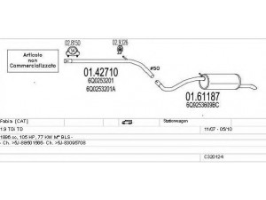 MTS C320124022793 išmetimo sistema 
 Išmetimo sistema -> Išmetimo sistema, visa