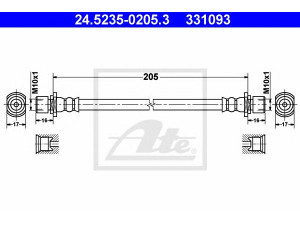 ATE 24.5235-0205.3 stabdžių žarnelė 
 Stabdžių sistema -> Stabdžių žarnelės
90049-22193-000