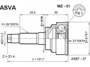 ASVA MZ-31 jungčių komplektas, kardaninis velenas 
 Ratų pavara -> Sujungimai/komplektas
F036-25-600A, G076-22-510A, G076-25-500C