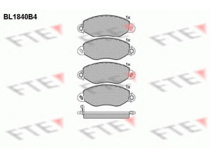 FTE BL1840B4 stabdžių trinkelių rinkinys, diskinis stabdys 
 Techninės priežiūros dalys -> Papildomas remontas
1135167, 1144288, 1318147, 1C152K021AD