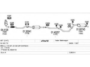 MTS C260311006219 išmetimo sistema 
 Išmetimo sistema -> Išmetimo sistema, visa