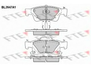 FTE BL2647A1 stabdžių trinkelių rinkinys, diskinis stabdys 
 Techninės priežiūros dalys -> Papildomas remontas
68052386AA, 68052387AA