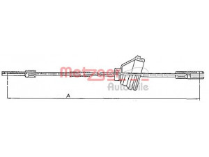 METZGER 10.818 trosas, stovėjimo stabdys 
 Stabdžių sistema -> Valdymo svirtys/trosai
13877881, 3530622