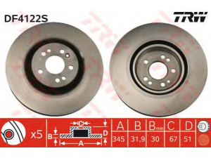 TRW DF4222S stabdžių diskas 
 Stabdžių sistema -> Diskinis stabdys -> Stabdžių diskas
1634210312, 1634210512, A163421031264