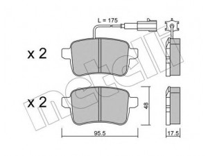 METELLI 22-0895-0 stabdžių trinkelių rinkinys, diskinis stabdys 
 Techninės priežiūros dalys -> Papildomas remontas
77365357