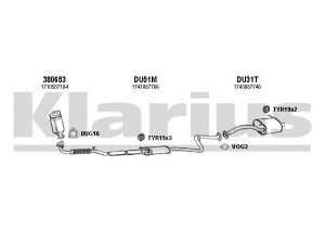 KLARIUS 300036U išmetimo sistema 
 Išmetimo sistema -> Išmetimo sistema, visa