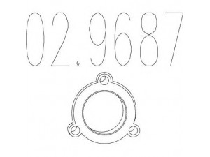 MTS 02.9687 tarpiklis, išleidimo kolektorius 
 Išmetimo sistema -> Surinkimo dalys -> Atskiros surinkimo dalys -> Sandariklis, alyvos pompa