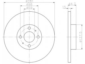MINTEX MDC1255 stabdžių diskas 
 Stabdžių sistema -> Diskinis stabdys -> Stabdžių diskas
46737998, 46763837