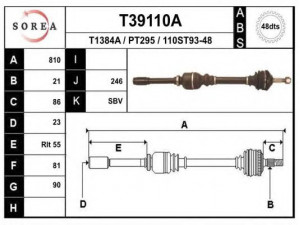 EAI T39110A kardaninis velenas 
 Ratų pavara -> Kardaninis velenas