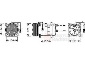 VAN WEZEL 0900K023 kompresorius, oro kondicionierius 
 Oro kondicionavimas -> Kompresorius/dalys
006453H6, 6453H6