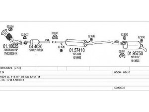 MTS C310002006869 išmetimo sistema 
 Išmetimo sistema -> Išmetimo sistema, visa
