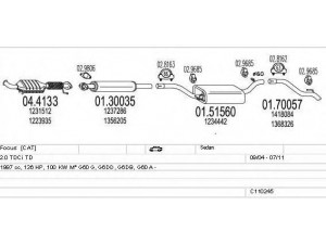 MTS C110245003973 išmetimo sistema 
 Išmetimo sistema -> Išmetimo sistema, visa