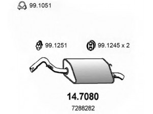 ASSO 14.7080 galinis duslintuvas 
 Išmetimo sistema -> Duslintuvas
1495901, 1496930, 7288282