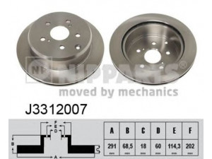 NIPPARTS J3312007 stabdžių diskas 
 Stabdžių sistema -> Diskinis stabdys -> Stabdžių diskas
42431-14100, 42431-14110, 42431-14120