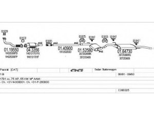 MTS C380325003183 išmetimo sistema 
 Išmetimo sistema -> Išmetimo sistema, visa