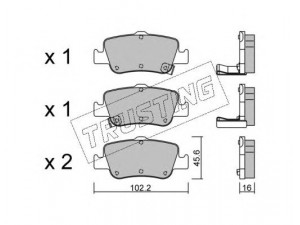 TRUSTING 812.0 stabdžių trinkelių rinkinys, diskinis stabdys 
 Techninės priežiūros dalys -> Papildomas remontas
04466-02170, 04466-02180, 04466-02181