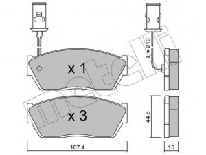 METELLI 22-0054-1 stabdžių trinkelių rinkinys, diskinis stabdys 
 Techninės priežiūros dalys -> Papildomas remontas
GBP310AF