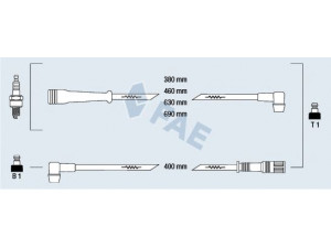 FAE 83170 uždegimo laido komplektas 
 Kibirkšties / kaitinamasis uždegimas -> Uždegimo laidai/jungtys
77 00 742 835