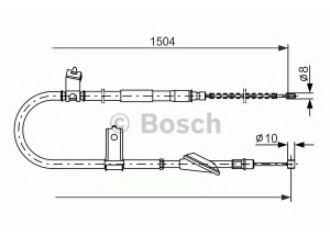 BOSCH 1 987 477 611 trosas, stovėjimo stabdys 
 Stabdžių sistema -> Valdymo svirtys/trosai
59760 02010, 59760 02020
