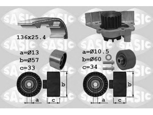 SASIC 3900033 vandens siurblio ir paskirstymo diržo komplektas 
 Aušinimo sistema -> Vandens siurblys/tarpiklis -> Vandens siurblys
120198+0831R5, 120198+0831R5