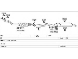 MTS C050099000795 išmetimo sistema 
 Išmetimo sistema -> Išmetimo sistema, visa