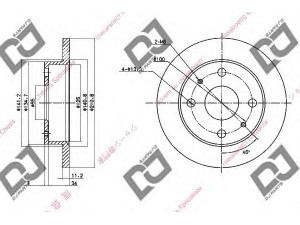 DJ PARTS BD1555 stabdžių diskas 
 Dviratė transporto priemonės -> Stabdžių sistema -> Stabdžių diskai / priedai
43512-87Z11, 43512-97203, 43512-97204