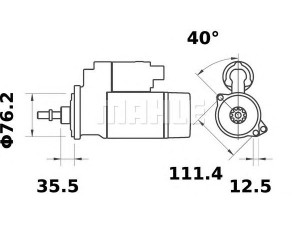 MAHLE ORIGINAL MS 316 starteris 
 Elektros įranga -> Starterio sistema -> Starteris
547.376.1, 76683140, 7716197, 055 911 023 F