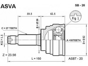 ASVA SB-26 jungčių komplektas, kardaninis velenas 
 Ratų pavara -> Sujungimai/komplektas
28094-AC050, 28021-AC210, 28021-AC280