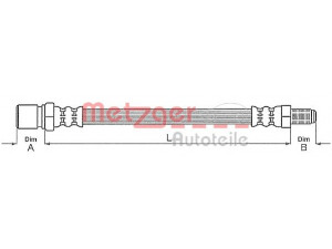 METZGER 4111694 stabdžių žarnelė 
 Stabdžių sistema -> Stabdžių žarnelės
433 611 707, 171 611 701B
